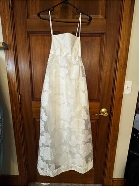 BHLDN White Floral Lace Midi Dress